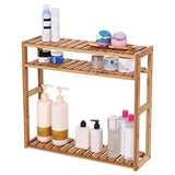 SONGMICS bamboo bathroom shelves, 3-Tier Adjustable Layer Rack, Bathroom Towel Shelf, Utility Storage Shelf Rack, Wall Mounted Organizer shelf, For Bathroom Kitchen Living Room Holder Natural UBCB13Y