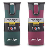 Contigo AUTOSEAL West Loop Vaccuum-Insulated Stainless Steel Travel Mug, 16 oz, Stainless Steel/Monaco Blue, 2-Pack