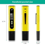 Digital PH Meter, Wellcows PH Meter 0.01 PH High Accuracy Water Quality Tester with 0-14 PH Measurement Range for Household Drinking, Pool and Aquarium Water PH Tester Design with ATC (Yellow)