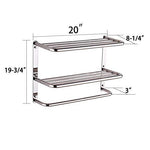 LUANT 24 Inch Bathroom Shelf 3-Tier Wall Mounting Rack with Towel Bars