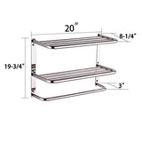 LUANT 24 Inch Bathroom Shelf 3-Tier Wall Mounting Rack with Towel Bars