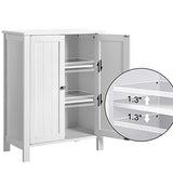 VASAGLE UBCB60W Bathroom Floor Storage Cabinet with Double Door Adjustable Shelf, 23.6”L x 11.8”W x 31.5”H, White