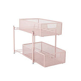 Mind Reader 2 Tier Metal Mesh Storage Baskets Organizer, Home, Office, Kitchen, Bathroom, Silver