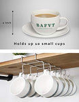 bafvt Coffee Mug Holder - 304 Stainless Steel Cup Rack Under Cabinet, 10Hooks, Fit for The Cabinet 0.8" or Less