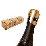 Gold Champagne Stopper, Designed in France, Bottle Sealer for Cava, Prosecco, Sparkling Wine, Gold Plated, No Sharp Edge, Simple Design, No Leaks, No Spills, Fizz Saver, Passed 13 lbs Pressure Test