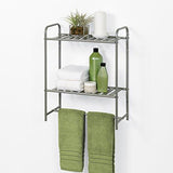 Zenna Home 2212NN Slat Style Bathroom Wall Shelf, Satin Nickel