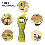 MEYUEWAL Easy Jar Bottle Opener Kit, 5in1 and 4in1 Multi Function Jar Openers, Simple to Use for Children, Elderly and Arthritis Sufferers,Silicone Hand Gripper Aid (Red)
