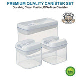 5 pc. Set Clear Food Containers w Airtight Lids Canisters for Kitchen & Pantry Storages - Storage for Cereal, Flour, Cooking