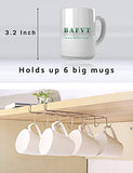 bafvt Coffee Mug Holder - 304 Stainless Steel Cup Rack Under Cabinet, 10Hooks, Fit for The Cabinet 0.8" or Less