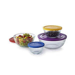 Pyrex Smart Essentials Mixing Bowl Set Including Locking Lids (Clear), 8 piece