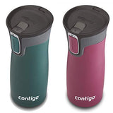 Contigo AUTOSEAL West Loop Vaccuum-Insulated Stainless Steel Travel Mug, 16 oz, Stainless Steel/Monaco Blue, 2-Pack