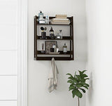 UTEX 3 Tier Bathroom Shelf Wall Mounted with Towel Hooks, Bathroom Organizer Shelf Over The Toilet (White)