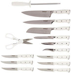 Cuisinart C77WTR-15P Triple Rivet Collection 15-Piece Cutlery Block Set, White