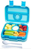 Bizz Bento Lunchbox & Bag Set with Utensils, Removable Microwaveable Dishwasher Safe Tray, Kids Adults, Leakproof 5-Compartment Food Storage Container, Felt Insulated Tote Lunch Bag Great for Travel