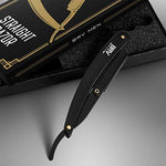 Straight Razor | 100 Single Edge Lord Platinum Saloon Blades | 100% Stainless Steel | Professional Shavette for Close Shaving | Exquisite Design for Classy Gentlemen | Straight Razor Set - BRV MEN