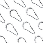 Maytex Metal Double Roller Glide Shower Curtain Ring/Hooks, Brushed Nickel, Set of 12