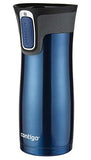 Contigo AUTOSEAL West Loop Vaccuum-Insulated Stainless Steel Travel Mug, 16 oz, Stainless Steel/Monaco Blue, 2-Pack