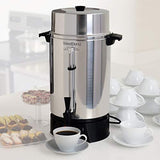 West Bend 58002 Highly Polished Aluminum Commercial Coffee Urn Features Automatic Temperature Control Large Capacity with Quick Brewing Easy Prep and Clean Up, 42-Cup, Silver