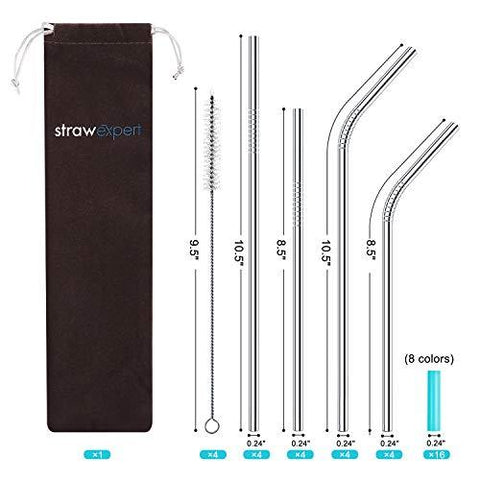 Stainless Steel Metal Drinking Straws, Fits Yeti RTIC or Any 20 or 30 oz  Tumbler, Extra Long Reusable Ecofriendly