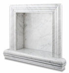 Italian Carrara White Marble Hand-Made Polished Shampoo Niche / Shelf - SMALL