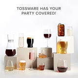 TOSSWARE 9oz Flute - recyclable champagne plastic cup - SET OF 12 - stemless, shatterproof and BPA-free flute glasses