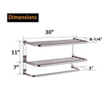 LUANT 24 Inch Bathroom Shelf 3-Tier Wall Mounting Rack with Towel Bars