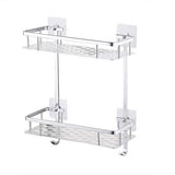 KES 2-Tier Bathroom Shelf No Drill Rectangle Shower Caddy Organizer Aluminum Without Drilling Screw Free Wall Mount Anodized, A4028BDF