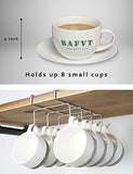 bafvt Coffee Mug Holder - 304 Stainless Steel Cup Rack Under Cabinet, 10Hooks, Fit for The Cabinet 0.8" or Less