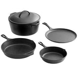 Lodge 10.5 Inch Cast Iron Griddle. Pre-seasoned Round Cast Iron Pan Perfect for Pancakes, Pizzas, and Quesadillas.