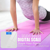 Innotech® Digital Bathroom Scale with Easy-to-Read Backlit LCD (White)