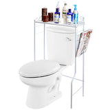 Space Saver Design Metal Storage Organizer Rack/Freestanding Bathroom Shelf w/Magazine Basket, White