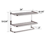 LUANT 24 Inch Bathroom Shelf 3-Tier Wall Mounting Rack with Towel Bars