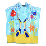 Kids Hooded Beach Bath Towel for Age 2-7 Years - Swim Pool Coverup Poncho Cape Multi-use for Bath/Shower/Pool/Swim 24" x 48" (Butterfly)