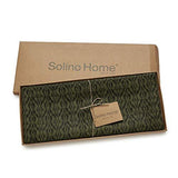 Solino Home 100% Pure Linen Checks Table Runner – Natural & White Check Table Runner – 14 x 72 Inch Runner for Dinner, Indoor and Outdoor Use