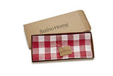 Solino Home 100% Pure Linen Checks Table Runner – Natural & White Check Table Runner – 14 x 72 Inch Runner for Dinner, Indoor and Outdoor Use