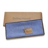 Solino Home 100% Pure Linen Checks Table Runner – Natural & White Check Table Runner – 14 x 72 Inch Runner for Dinner, Indoor and Outdoor Use
