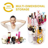 sanipoe 360 Rotating Makeup Organizer, DIY Adjustable Makeup Carousel Spinning Holder Storage Rack, Large Capacity Make up Caddy Shelf Cosmetics Organizer Box, Best for Countertop, Black