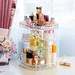 sanipoe 360 Rotating Makeup Organizer, DIY Adjustable Makeup Carousel Spinning Holder Storage Rack, Large Capacity Make up Caddy Shelf Cosmetics Organizer Box, Best for Countertop, Black