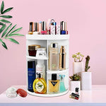 sanipoe 360 Rotating Makeup Organizer, DIY Adjustable Makeup Carousel Spinning Holder Storage Rack, Large Capacity Make up Caddy Shelf Cosmetics Organizer Box, Best for Countertop, Black
