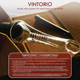 Vintorio Wine Aerator Pourer - Premium Aerating Pourer and Decanter Spout (Black)