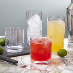 Classic 8-piece Premium Quality Plastic Tumblers | 4 each: 12-ounce and 16-ounce Clear