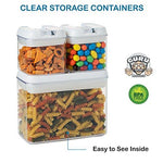 5 pc. Set Clear Food Containers w Airtight Lids Canisters for Kitchen & Pantry Storages - Storage for Cereal, Flour, Cooking