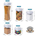 5 pc. Set Clear Food Containers w Airtight Lids Canisters for Kitchen & Pantry Storages - Storage for Cereal, Flour, Cooking