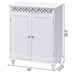 Tangkula Floor Cabinet, Bathroom Storage Cabinet, Wooden Modern Home Living Room Side Organizer, Free Standing Storage Cabinet Furniture (White)