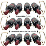 Sorbus 3-Tier Stackable Wine Rack - Classic Style Wine Racks for Bottles - Perfect for Bar, Wine Cellar, Basement, Cabinet, Pantry, etc - Hold 12 Bottles, Metal (Silver)