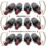 Sorbus 3-Tier Stackable Wine Rack - Classic Style Wine Racks for Bottles - Perfect for Bar, Wine Cellar, Basement, Cabinet, Pantry, etc - Hold 12 Bottles, Metal (Silver)