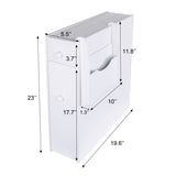 UStyle Bathroom Storage Floor Cabinet Wood Slim Bathroom Cabinet Standing Toilet Paper Storage Container Tight Space Bathroom Organizer Kitchen Storage Cabinet with Drawers Magazine Rack White