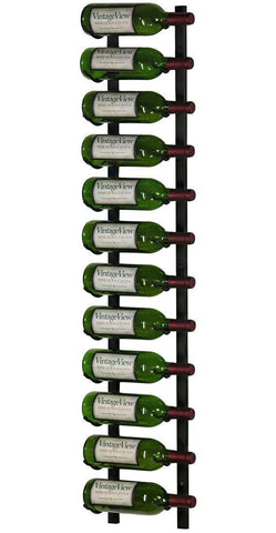 VintageView Wall Series-12 Bottle Wall Mounted Wine Rack (Satin Black) Stylish Modern Wine Storage with Label Forward Design