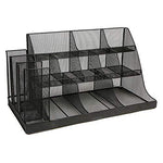 Mind Reader 14 Compartment 3 Tier Large Breakroom Coffee Condiment Organizer, Black