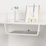 Tebery 2 Pack White Under Shelf Basket Wire Storage Basket for Kitchen Pantry Desk Bookshelf